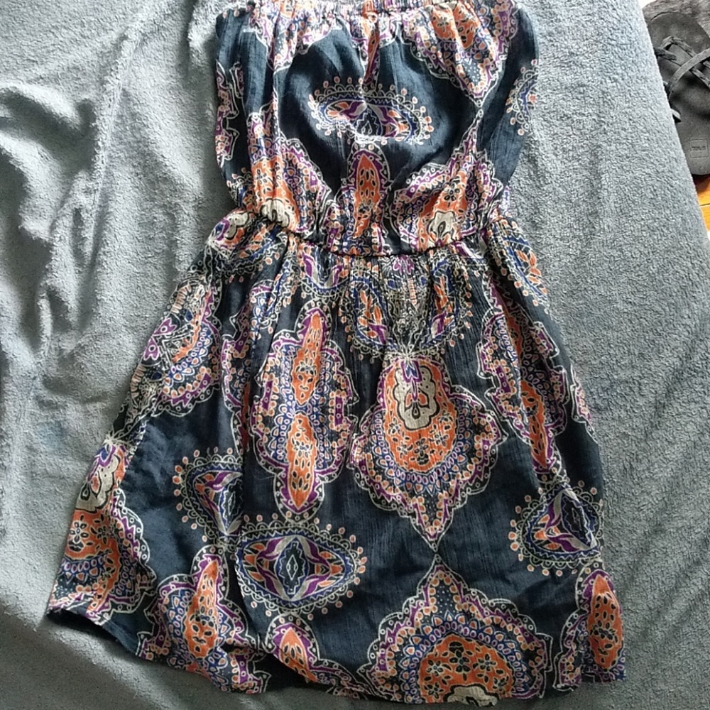 Strapless Floral Dress